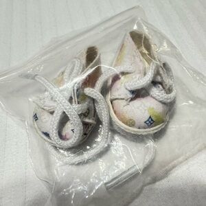 Labubu Toy Designer White Patterned Shoes